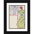 thumbnail image 1 of Penfield, Edward 11x14 Black Ornate Wood Framed with Double Matting Museum Art Print Titled - Woman in green dress reading a book, 1 of 4