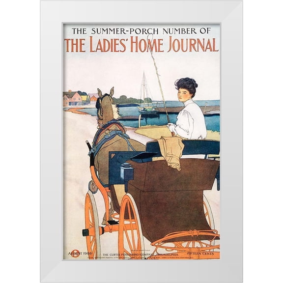 Penfield, Edward 11x14 White Modern Wood Framed Museum Art Print Titled - The Summer Porch Number of The Ladies Home JournalÂ