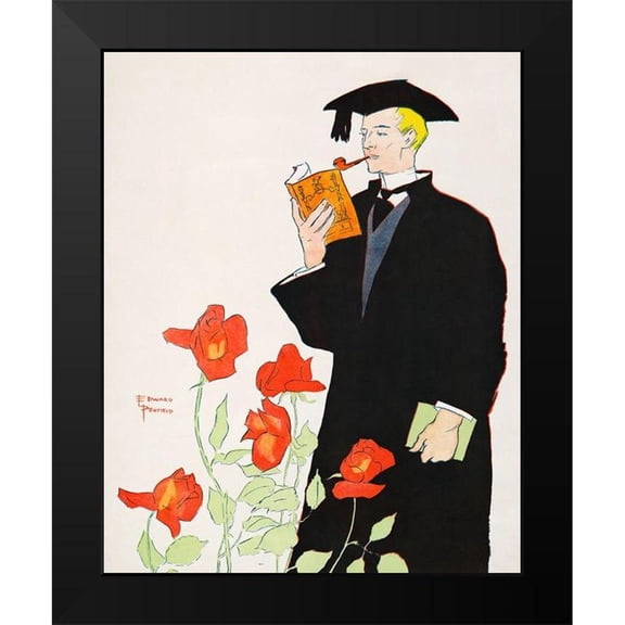 Penfield, Edward 12x14 Black Modern Framed Museum Art Print Titled - Man in academic dress