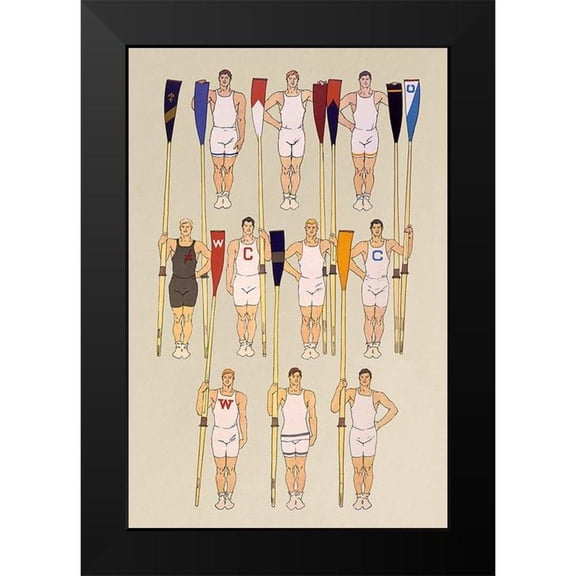 Penfield, Edward 13x18 Black Modern Framed Museum Art Print Titled - College Crews