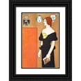 thumbnail image 1 of Penfield, Edward 13x18 Black Ornate Wood Framed with Double Matting Museum Art Print Titled - Woman in Black Dress, 1 of 4
