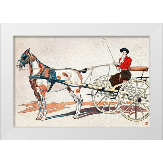 Penfield, Edward 14x11 White Modern Wood Framed Museum Art Print Titled - A Kentucky Breaking Cart