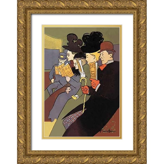 Penfield, Edward 14x18 Gold Ornate Wood Framed with Double Matting Museum Art Print Titled - Media, 1897, 1897