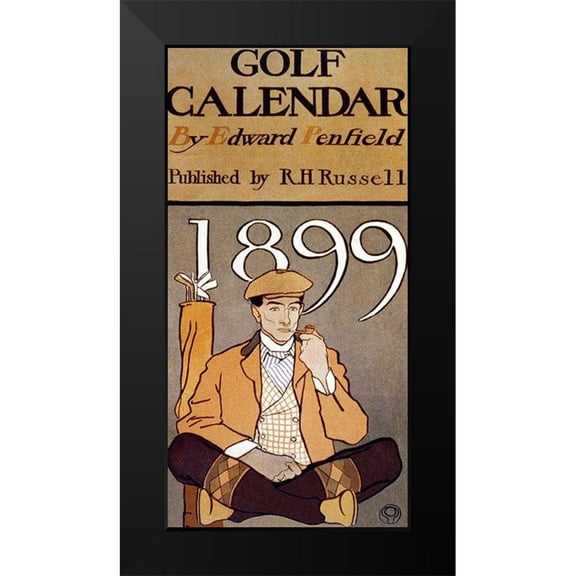 Penfield, Edward 14x24 Black Modern Framed Museum Art Print Titled - Golf Calendar