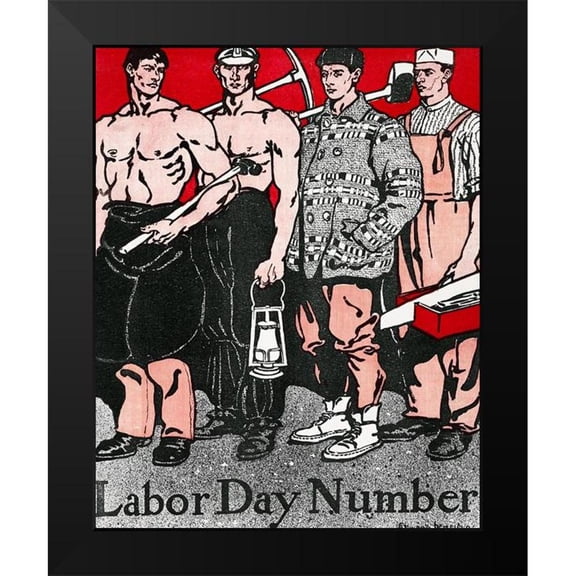 Penfield, Edward 15x18 Black Modern Framed Museum Art Print Titled - Labour Day Number