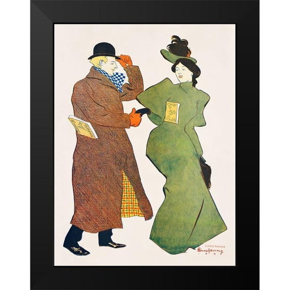 Penfield, Edward 15x18 Black Modern Framed Museum Art Print Titled - Man and Woman shaking hands
