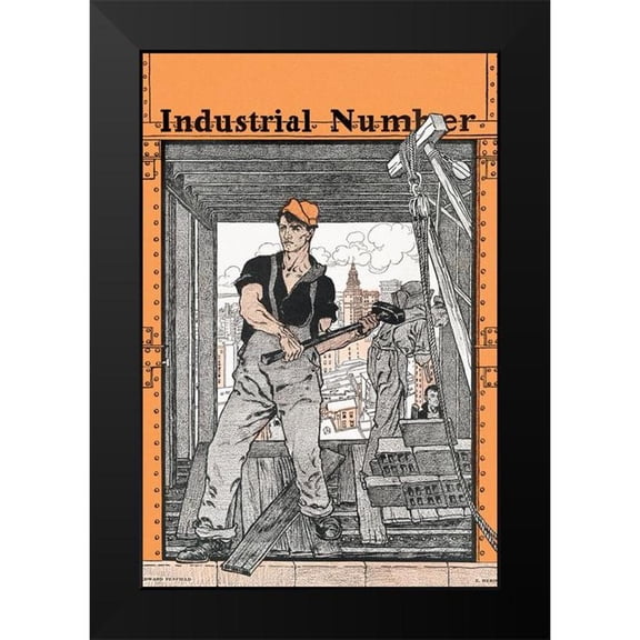 Penfield, Edward 17x24 Black Modern Framed Museum Art Print Titled - Industrial Number