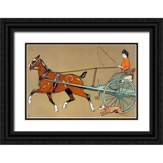 Penfield, Edward 18x13 Black Ornate Wood Framed with Double Matting Museum Art Print Titled - Country House calendar 1905