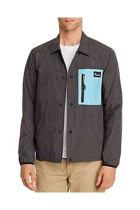 Men's Black Laval Regular Fit Shirt Jacket Size L