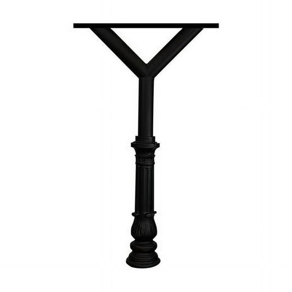 Penfield Triple Mailbox Post & Spreader with Ornate Base 7 - Black