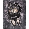 thumbnail image 1 of Penfound Wolf Signature Collection Queen Size Reversible Plush Blanket 79" x 95", 1 of 2