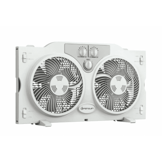 Penguin 9" Twin Window Fan, White