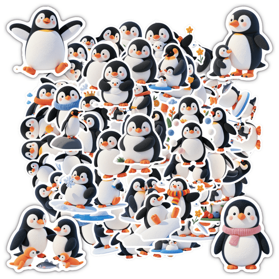 Penguin Animal Stickers Arctic Cute Stickers Stationery Stickers for Laptop Fridge Phone