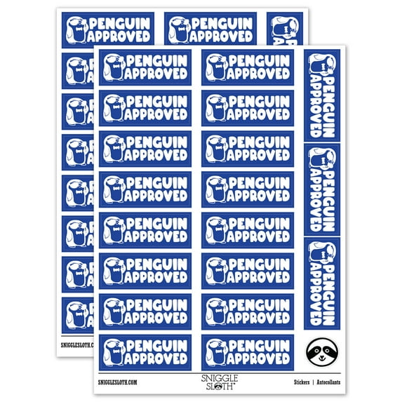 Penguin Approved Teacher Student School Sticker Set - Dark Blue - Gloss Finish - 2.00" Large