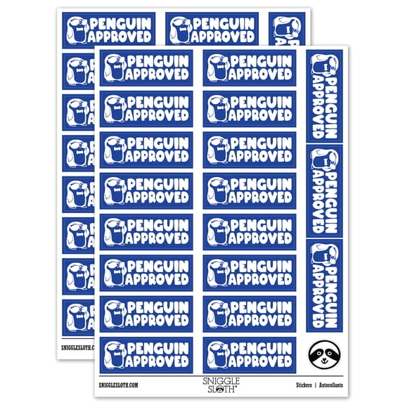 Penguin Approved Teacher Student School Sticker Set - Dark Blue - Matte Finish - 2.00" Large