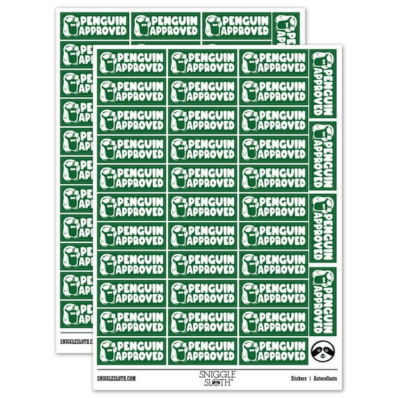 Penguin Approved Teacher Student School Sticker Set - Dark Green - Gloss Finish - 1.5" Small
