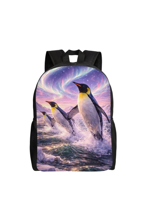 Penguin Backpack Full Front Print Travel Laptop Bag for Men and Women