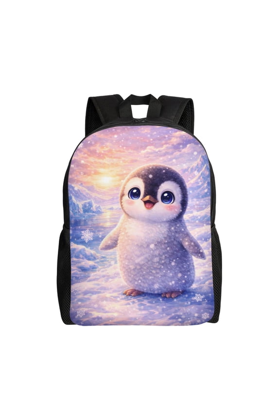 Penguin Backpack Full Front Print Travel Laptop Bag for Men and Women