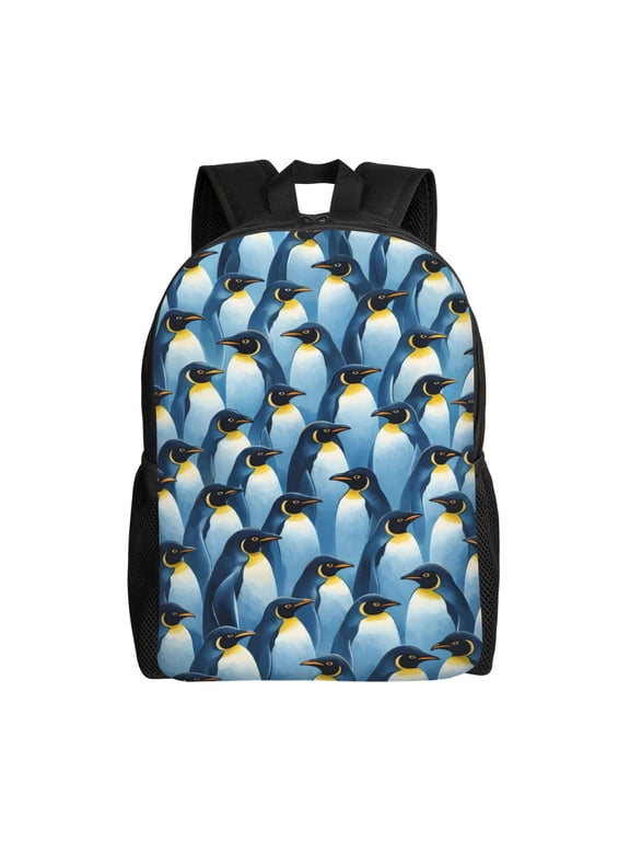 Penguin Backpack Full Front Print Travel Laptop Bag for Men and Women