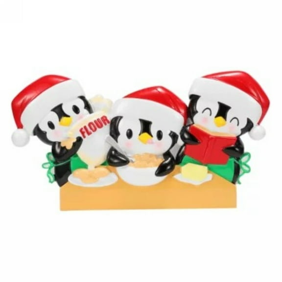 Penguin Baking Ornament, Family of 3, Holiday Cookie Baking, Cookie Exchange, DO-IT-YOURSELF KIT