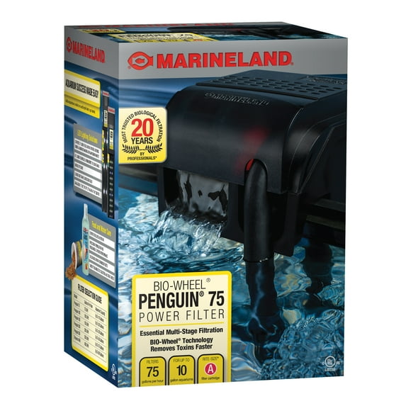Marineland Penguin Bio-Wheel 75 GPH Power Filter, Multi-Stage Aquarium Filtration up to 10 Gallons