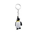thumbnail image 1 of Penguin Bird Czech Glass Seed Bead 3D Figurine Keychain Metal Ring - Handmade Gifts Boho Car Keys Bag Animal Accessories, 1 of 1
