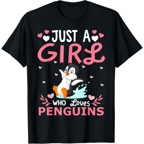 Penguin Bird Lover Just A Girl Who Loves Penguins T-Shirt100% pure cotton