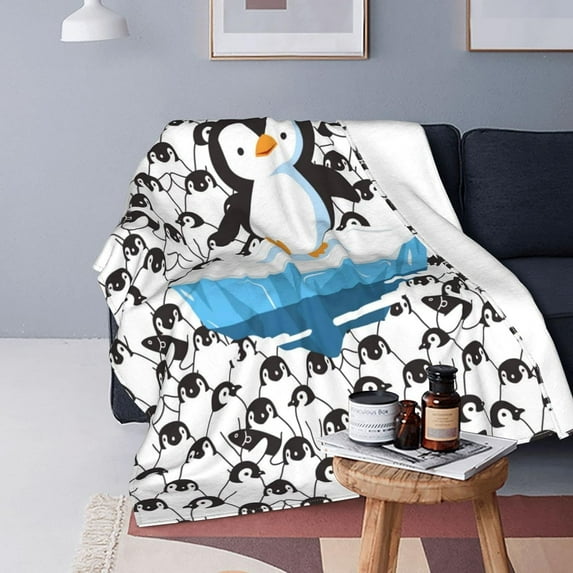 Penguin Bird Ultra Soft Fleece Throw Blanket Size Lightweight Sofa/Couch/Living Room/Bed Decor Plush Bed Blankets for Adults and Kids Gifts 50"x40"