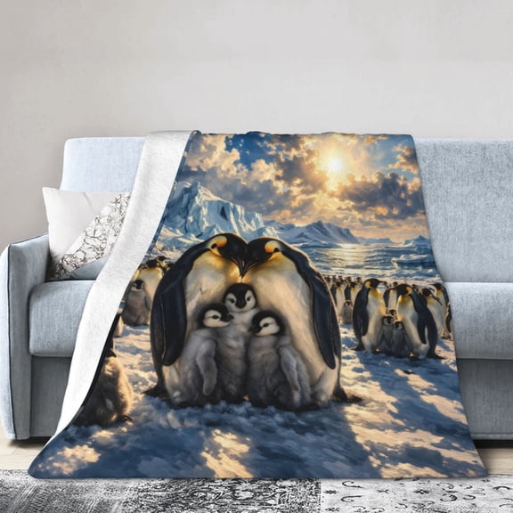 Penguin Blanket Gift Throw Blanket Cozy Soft Home Decor for Nature Lovers 50x40