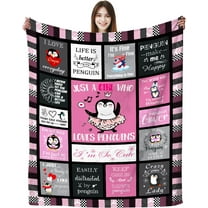 Penguin Blanket Gifts for Girls Women Soft Warm Flannel Penguin Lovers Throw Blanket Penguin Birthday Gifts for Adults Kids 50"x40"