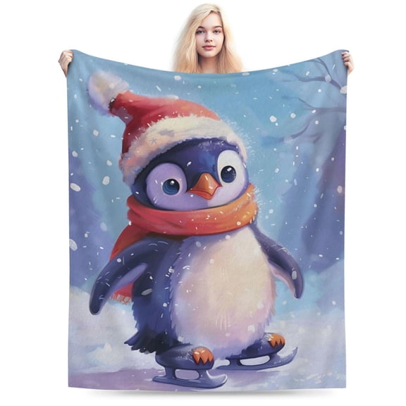 Penguin Blanket Soft Warm Cozy for Couch, Bed, Living Room Decor 50x40