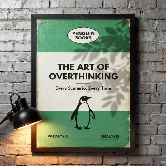 Penguin Books 'Art Of Overthinking' Literary Print Home Decor #37, Unframed Canvas Size 8x12