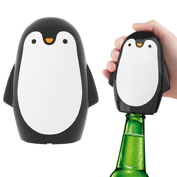 Penguin Bottle Opener, Automatic Beer Cap Remover with Magnetic Suction, Anti-Slip Grip, One-Hand Easy Open Tool for Beer/Soda-Fun Novelty Gift for Men,Husband,Bartenders