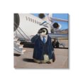 thumbnail image 1 of Penguin Businessman Suit Airplane Animals & Insects Painting Gallery Wrapped Canvas Print Wall Art, 1 of 7