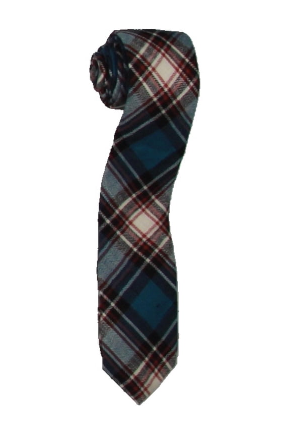 Penguin By Munsingwear Mens Cotton Plaid Neck Tie Blue O/S