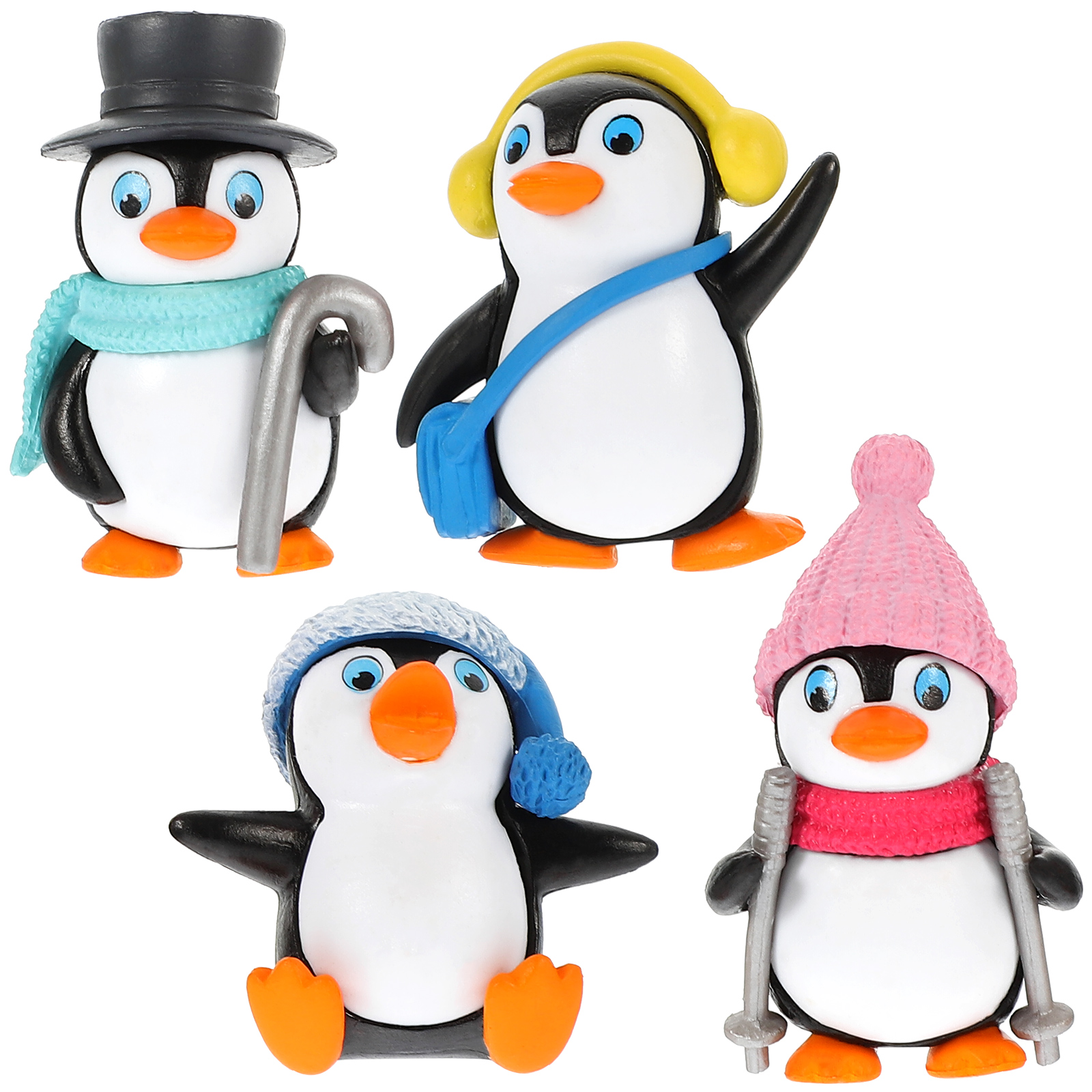 Penguin Cake Ornament Birthday Decoration Vinyl Miniatures Figurines