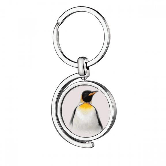 Penguin Chest Overlook South Pole Rotating Keychain Metal Keyring Holder