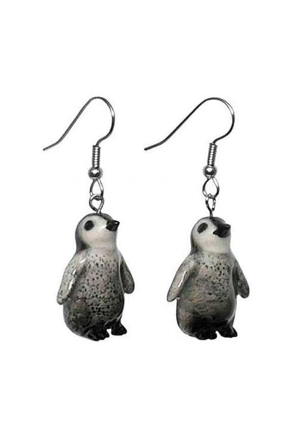 Penguin Chick Porcelain Earrings