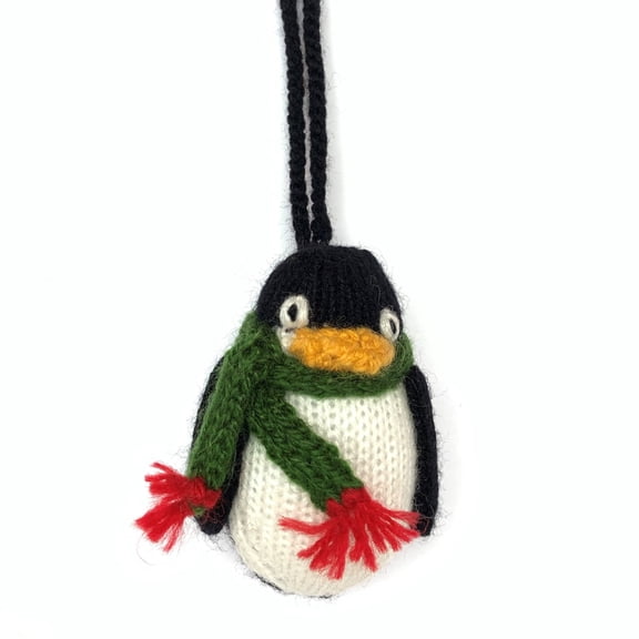 Penguin Christmas Ornament - Knit Handmade Fair Trade Peru