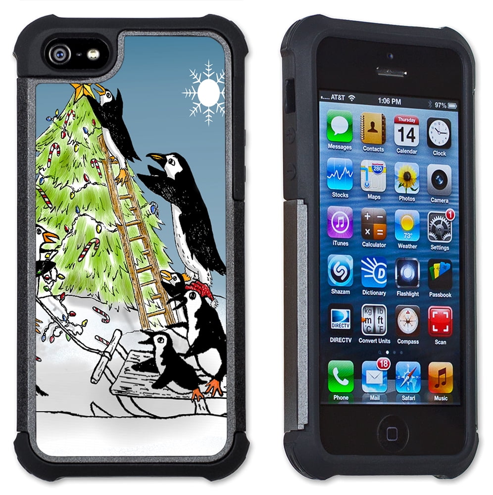 Penguin Christmas Tree Maximum Protection Case Cell Phone