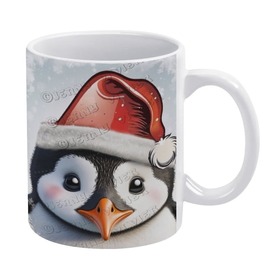 Penguin Coffee Mugs - 330 ml / 11 oz White Ceramic Mug - Tea Cup for Xmas Party