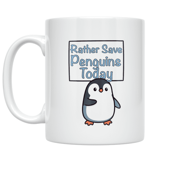 Penguin Conservation Design - Nature Lover - 11 oz Ceramic Coffee Mug