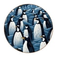 thumbnail image 1 of Penguin Cool Round Microfiber Leather Coasters 6PCS - 11x11 cm/4.3x4.3 in - Set of Stylish Drink Mats for Home and Office, 1 of 6