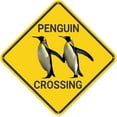 thumbnail image 1 of Penguin Crossing Sign, Penguin Sign Penguin Decor Penguin Lover Gift, Funny Animal Wall Decor for Home/Farmouse/Yard, Quality Metal Sign 12"x12", 1 of 4