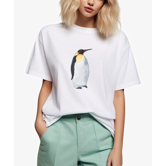 Penguin Cute Winter Animal Cartoon Inspired Casual Graphic Unisex T-Shirt, up to size 5XL