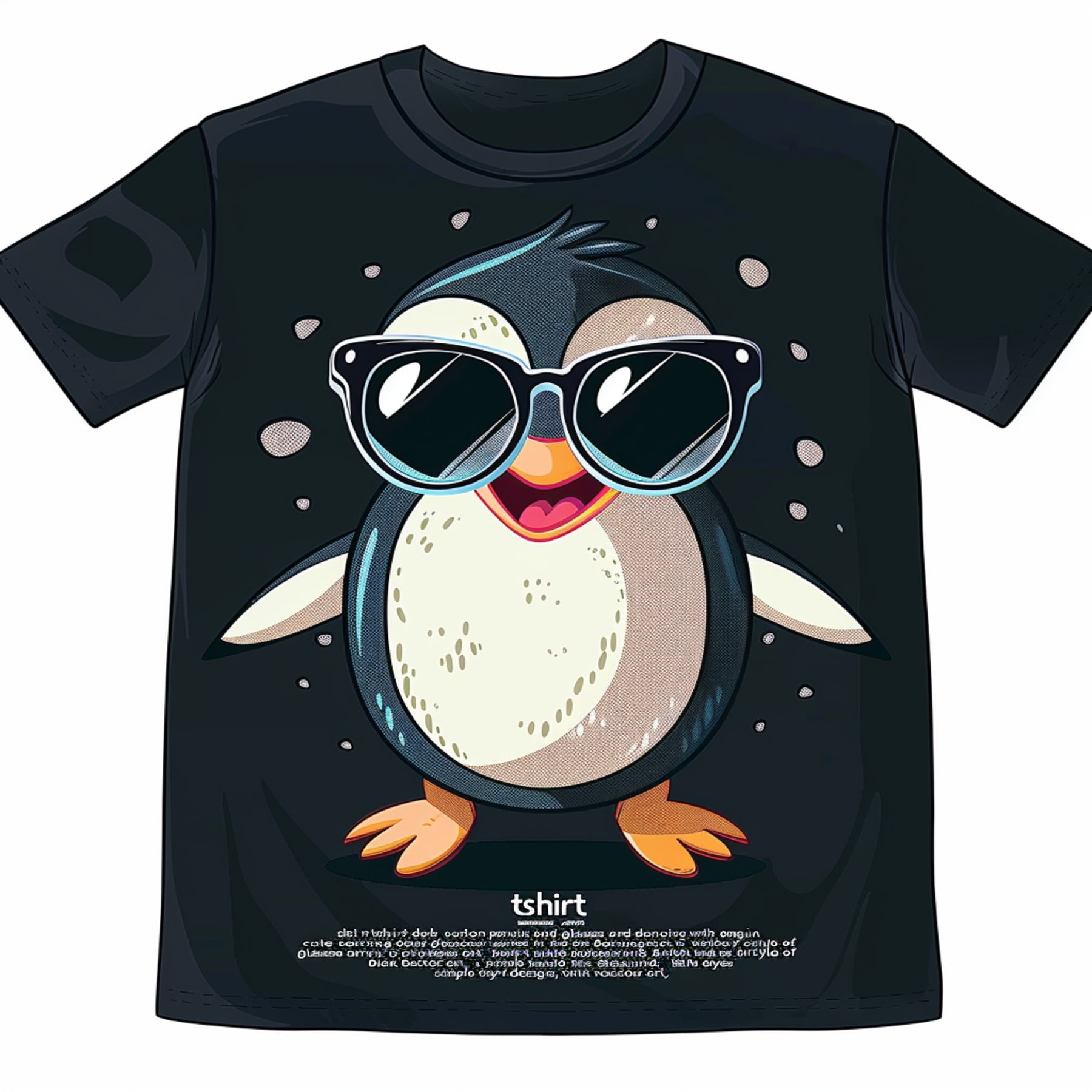 Penguin Dance Party Cute Cartoon Penguin with Dark Glasses Dancing on ...