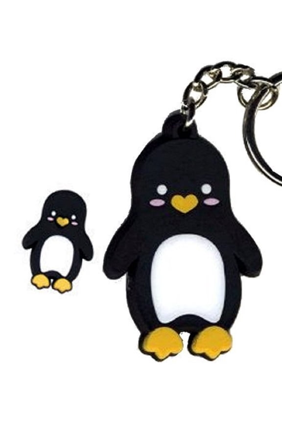 Penguin Design by Krisgoat - Officially Licensed Originals - Rubber Keychain, One Size, 1.25"x2.25"