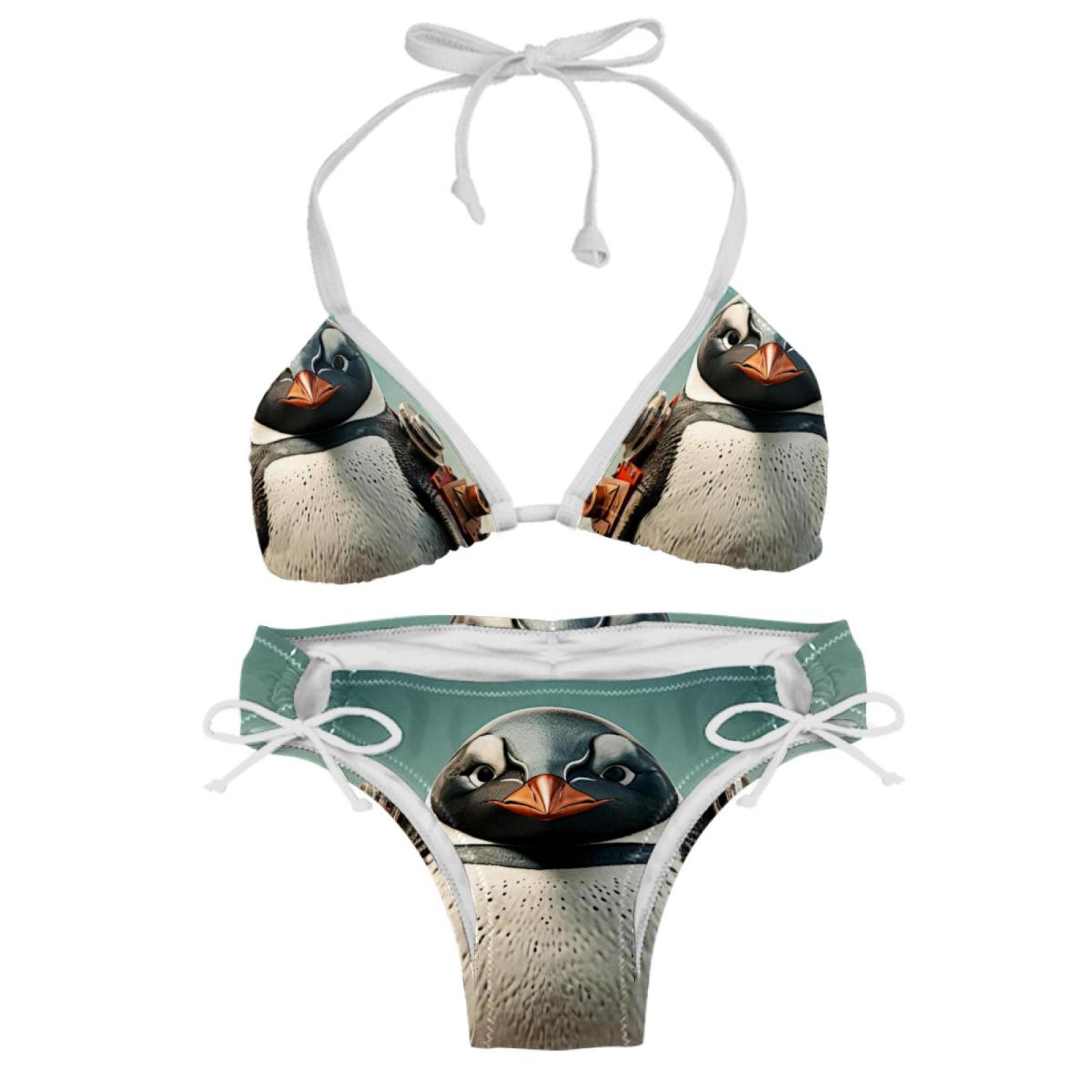 Penguin Detachable Sponge Adjustable Strap Bikini Set 2Pack Swimwear
