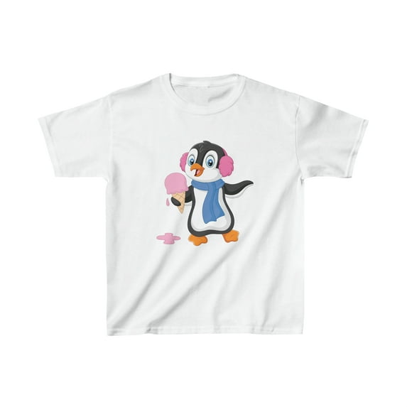 Penguin Eating Ice Cream - Kids Heavy Cotton™ Tee