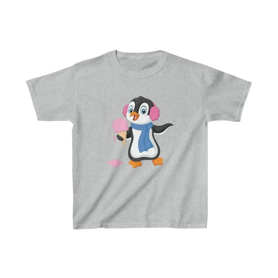 Penguin Eating Ice Cream - Kids Heavy Cotton™ Tee